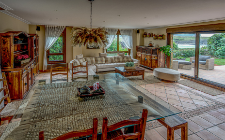 Dining / living area with local beach seen in the distance